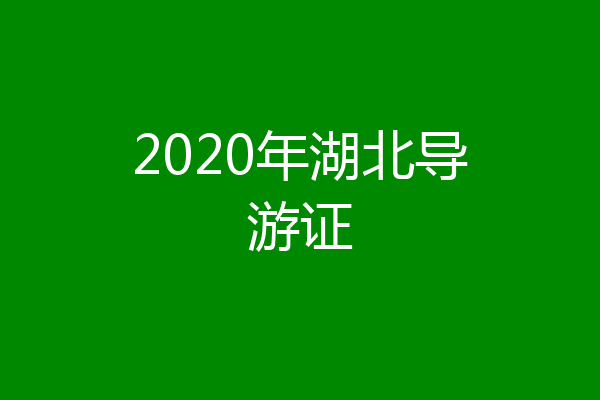 2020年湖北导游证