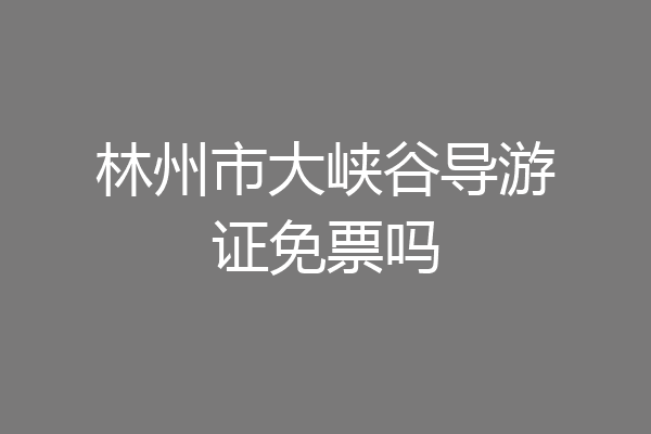 林州市大峡谷导游证免票吗