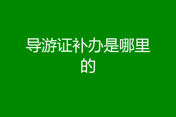 导游证补办是哪里的