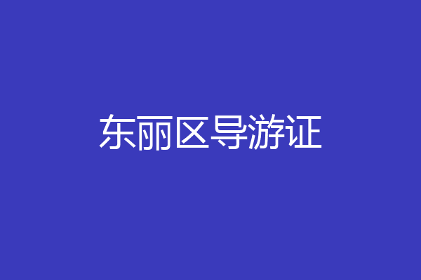 东丽区导游证