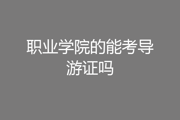 职业学院的能考导游证吗