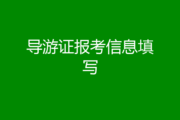 导游证报考信息填写