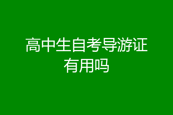 高中生自考导游证有用吗