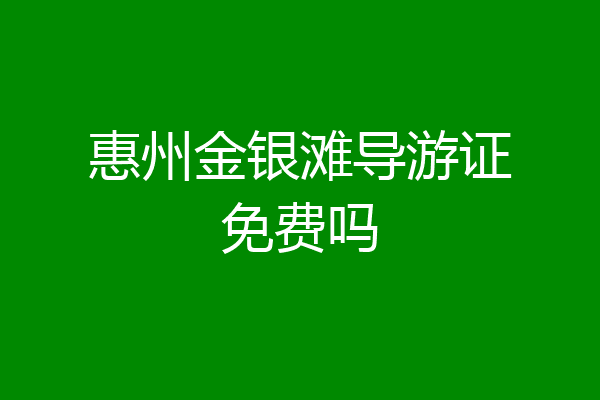惠州金银滩导游证免费吗
