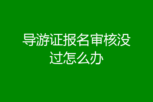 导游证报名审核没过怎么办