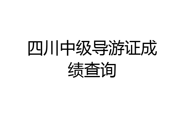 四川中级导游证成绩查询