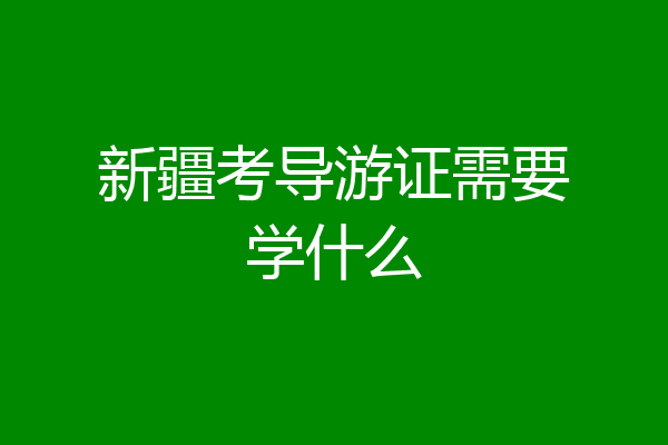 新疆考导游证需要学什么