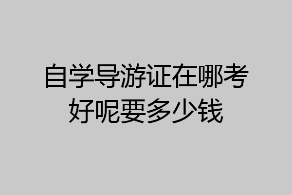 自学导游证在哪考好呢要多少钱