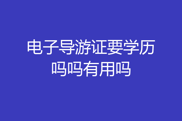 电子导游证要学历吗吗有用吗