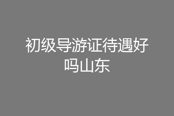 初级导游证待遇好吗山东