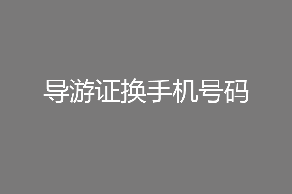 导游证换手机号码