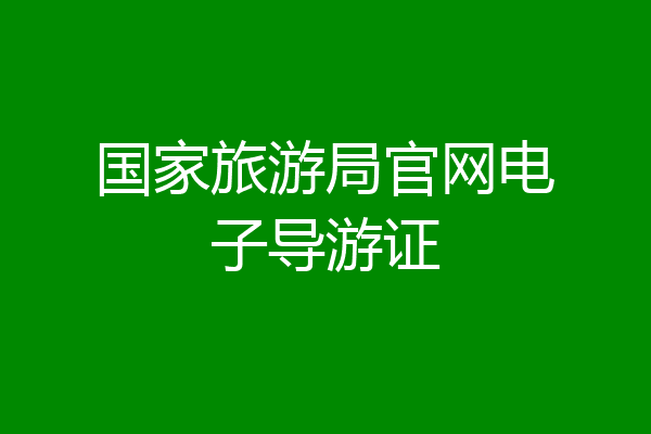 国家旅游局官网电子导游证
