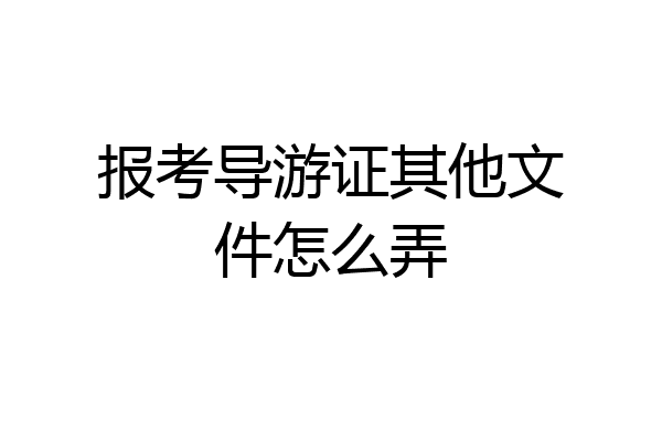 报考导游证其他文件怎么弄