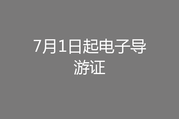 7月1日起电子导游证