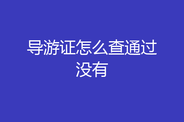导游证怎么查通过没有