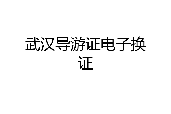武汉导游证电子换证