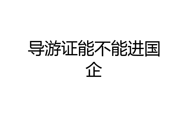导游证能不能进国企