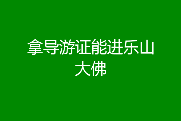 拿导游证能进乐山大佛
