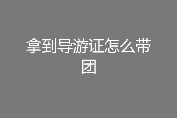 拿到导游证怎么带团