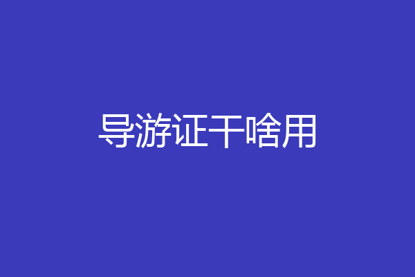 导游证干啥用