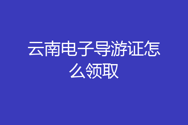 云南电子导游证怎么领取