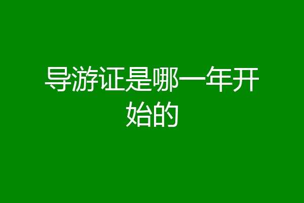 导游证是哪一年开始的