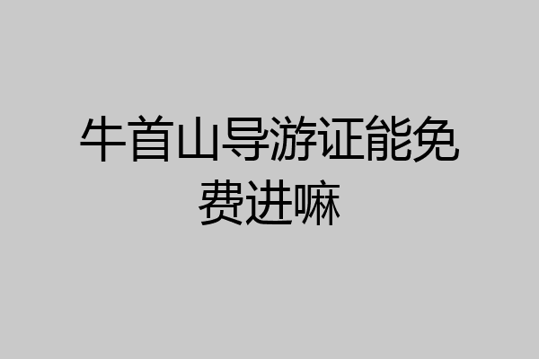 牛首山导游证能免费进嘛