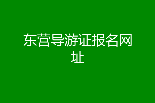 东营导游证报名网址