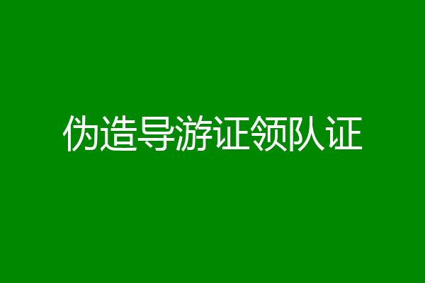 伪造导游证领队证