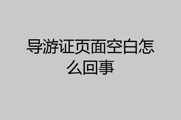 导游证页面空白怎么回事