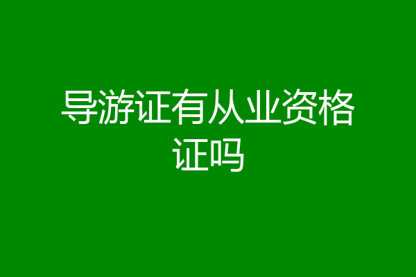 导游证有从业资格证吗