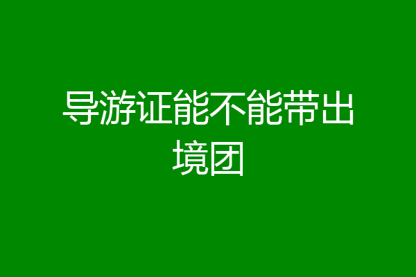 导游证能不能带出境团