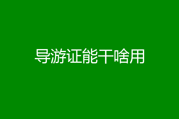导游证能干啥用