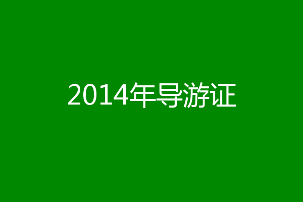 2014年导游证
