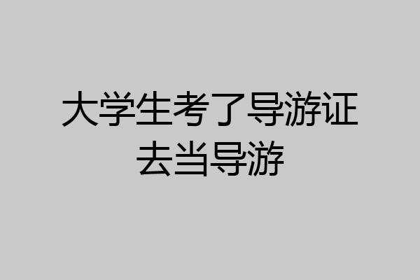大学生考了导游证去当导游