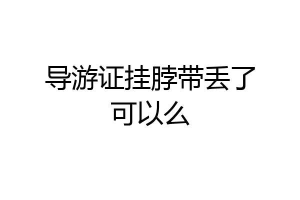 导游证挂脖带丢了可以么