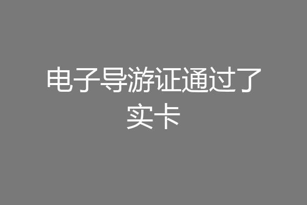电子导游证通过了实卡