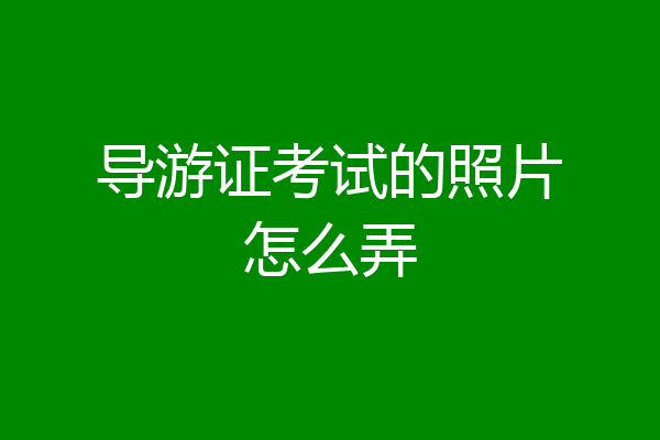 导游证考试的照片怎么弄