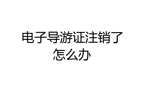 电子导游证注销了怎么办