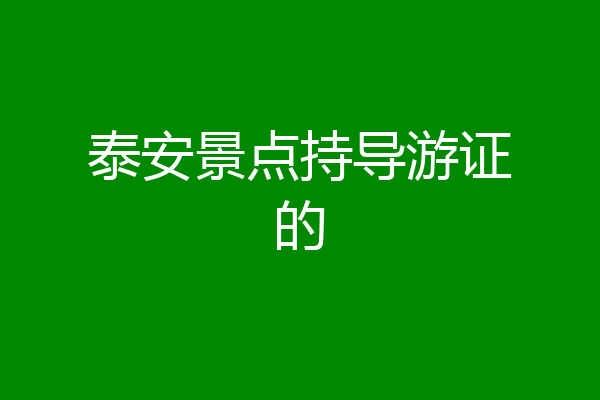 泰安景点持导游证的