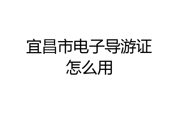 宜昌市电子导游证怎么用