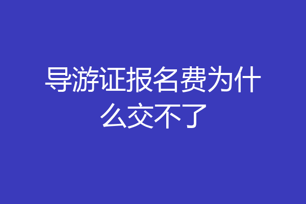 导游证报名费为什么交不了