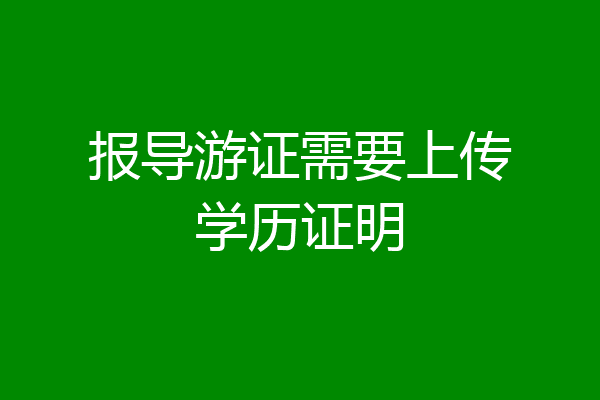 报导游证需要上传学历证明