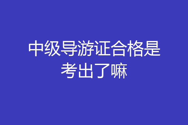 中级导游证合格是考出了嘛
