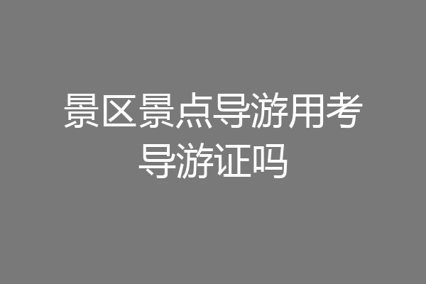 景区景点导游用考导游证吗
