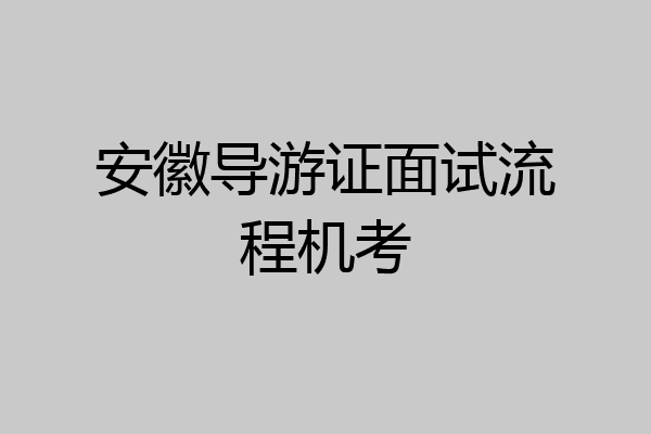 安徽导游证面试流程机考