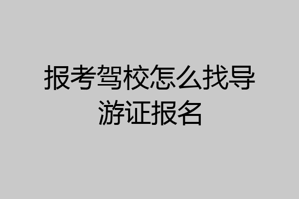 报考驾校怎么找导游证报名