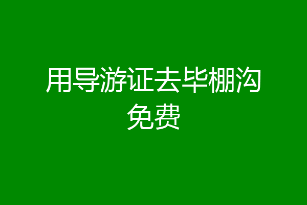 用导游证去毕棚沟免费