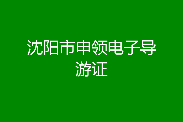 沈阳市申领电子导游证