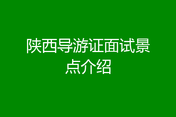陕西导游证面试景点介绍